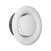 TECNOSYSTEMI 11175165 Valvola Ventilazione Regolabile Ripresa Aria in Metallo Verniciato Bianco - D. 200