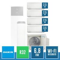 DAIKIN 5MWXM68A9 + 3x FTXA25CW + FTXA35CW Quadrisplit Multi+ R32 Inverter Kit with 4 Stylish Splits and ACS Tank (of your choice) - 6.8 kW