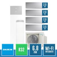 DAIKIN 5MWXM68A9 + 3x FTXJ20AW + FTXJ35AW9 Quadrisplit Multi+ R32 Inverter Kit with 4 Emura Splits and ACS Tank (of your choice) - 6.8 kW