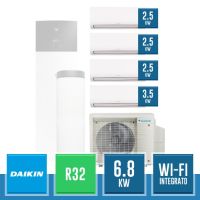 DAIKIN 5MWXM68A9 + 3x FTXP25N9 + FTXP35N9 Quadrisplit Multi+ R32 Inverter Kit with 4 Comfora Splits and ACS Tank (of your choice) - 6.8 kW