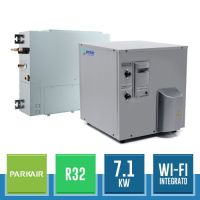 PARKAIR PRK-1MCW-24 + PRK-VDI-24E Kit Monosplit Canalizzabile Media Prevalenza Orizzontale/Verticale Acqua/Aria DC + H2O Inverter R32 con Wi-Fi Integrato - 7.1 kW