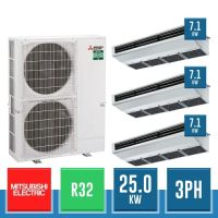 MITSUBISHI ELECTRIC PUZ-M250YKA2 + (3x) PCA-M71HA Free Compo Triple Standard Inverter R32 Kit with Industrial Suspended Ceiling Units - 25.0 kW Three-Phase