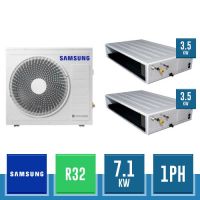 SAMSUNG AC071RXADKG/EU + 2x AC035RNMDKG/EU Combinazione Twin Gamma Standard con 2 Canalizzabili Media Prevalenza Digital Inverter R32 - 7.1 kW Monofase