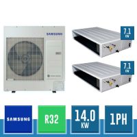 SAMSUNG AC140RXADKG/EU + 2x AC071RNMDKG/EU Combinazione Twin Gamma Standard con 2 Canalizzabili Media Prevalenza Digital Inverter R32 - 14.0 kW Monofase