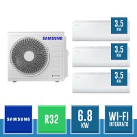 SAMSUNG AJ068TXJ3KG/EU + 3x AR50F12C1AHNEU CEBU S2 R32 Wandmontiertes Trialsplit-Kit mit AI Energy und integriertem WLAN - 6.8 kW