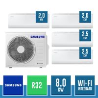 SAMSUNG AJ080TXJ4KG/EU + 2x AR50F07C1AHNEU + 2x AR50F09C1AHNEU CEBU S2 R32 Wandmontiertes Quadrisplit-Kit mit AI Energy und integriertem WLAN - 8.0 kW