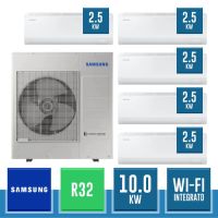 SAMSUNG AJ100TXJ5KG/EU + 5x AR50F09C1AHNEU CEBU S2 R32 Wandmontiertes Pentasplit-Kit mit AI Energy und integriertem WLAN - 10.0 kW