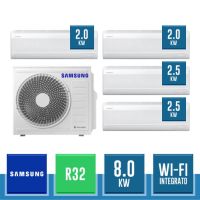 SAMSUNG AJ080TXJ4KG/EU + 2x AR70F07CAAWNEU + 2x AR70F09CAAWNEU WindFree ELITE S2 R32 Wand-Quadrisplit-Kit mit WLAN und AI Energy - 8.0 kW