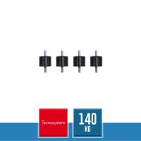 TECNOSYSTEMI SCC500020 Antivibranti S50 in Gomma per Staffa Unità Esterna - Confezione 4 Pz