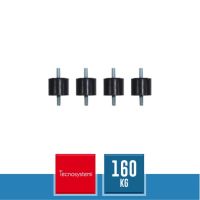 TECNOSYSTEMI SCC500021 Antivibranti S60 in Gomma per Staffa Unità Esterna - Confezione 4 Pz