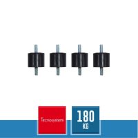 TECNOSYSTEMI SCC500022 Antivibranti S70 in Gomma per Staffa Unità Esterna - Confezione 4 Pz