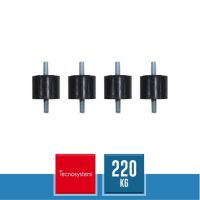 TECNOSYSTEMI SCC500023 Antivibranti S80 in Gomma per Staffa Unità Esterna - Confezione 4 Pz