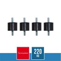 TECNOSYSTEMI SCC500024 Antivibranti S100 in Gomma per Staffa Unità Esterna - Confezione 4 Pz