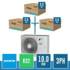 TRIPLE Daikin Sky Air Alpha R32 System with Outdoor Unit RZAG100NY1 10.0 kW Three-Phase + 3 Indoor Units 3.5 kW