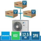 TRIPLE Daikin Sky Air Alpha R32 System with Outdoor Unit RZAG125NY1 12.5 kW Three-Phase + 3 Indoor Units 5.0 kW