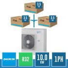 Système TRIPLE Daikin Sky Air Advance R32 avec Unité Extérieure RZASG100MV 10.0 kW Monophasée + 3 Unités Internes 3.5 kW