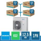 DOUBLE TWIN Daikin Sky Air Advance R32 System with Outdoor Unit RZASG100MV 10.0 kW Single-Phase + 4 Indoor Units 3.5 kW