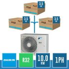 Sistema TRIPLE Daikin Sky Air Alpha R32 con Unità Esterna RZAG100NV1 10.0 kW Monofase + 3 Unità Interne 3.5 kW